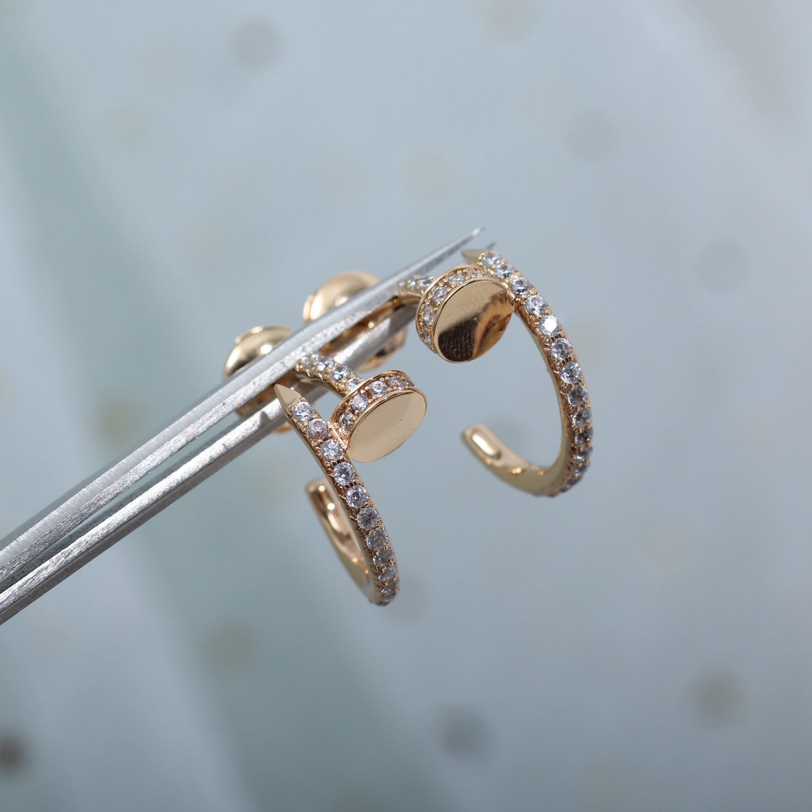 [GALE]JUSTE EARRINGS 12.75MM PINK GOLD DIAMOND