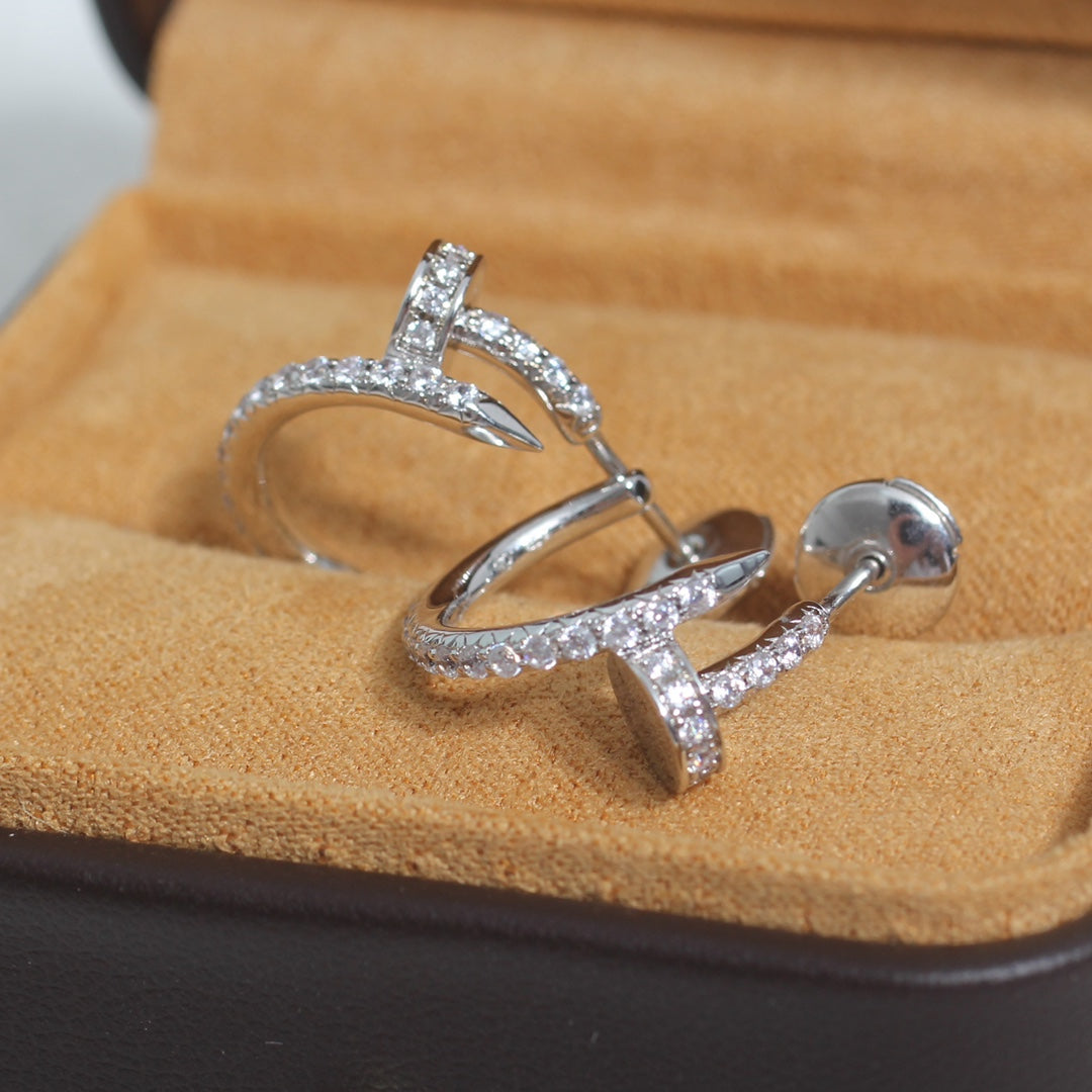 [GALE]JUSTE EARRINGS 12.75MM SILVER DIAMOND