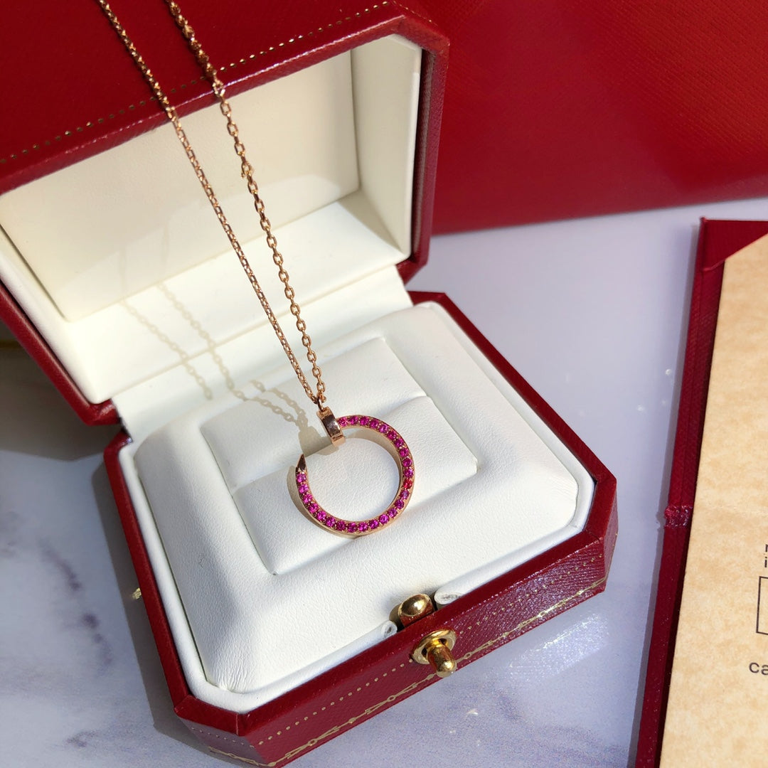 [NOVO]JUSTE HALSKETTE GOLD ROTE DIAMANTEN