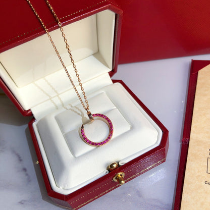 [NOVO]JUSTE HALSKETTE GOLD ROTE DIAMANTEN