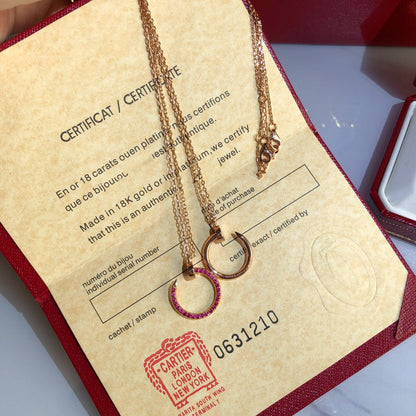 [NOVO]JUSTE HALSKETTE GOLD ROTE DIAMANTEN