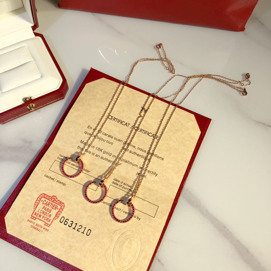 [NOVO]JUSTE HALSKETTE GOLD ROTE DIAMANTEN