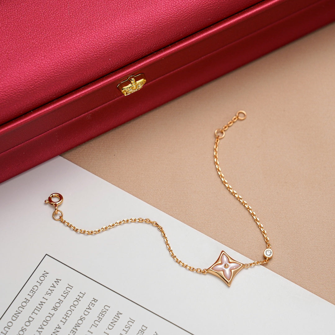 [GALE]STAR 1 DIAMOND PINK GOLD BRACELET