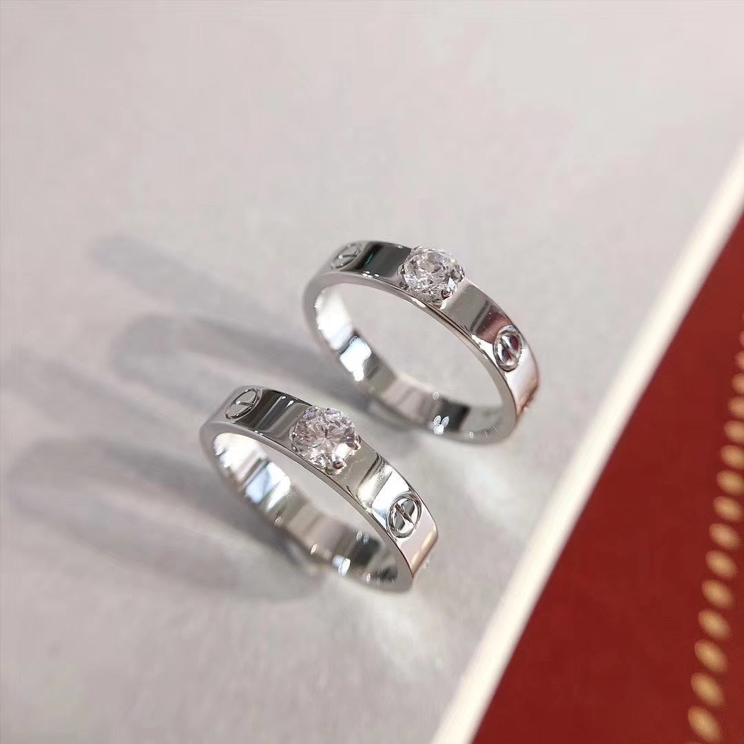[NOVO] Liebesring 3,6 mm 1 großer Diamant