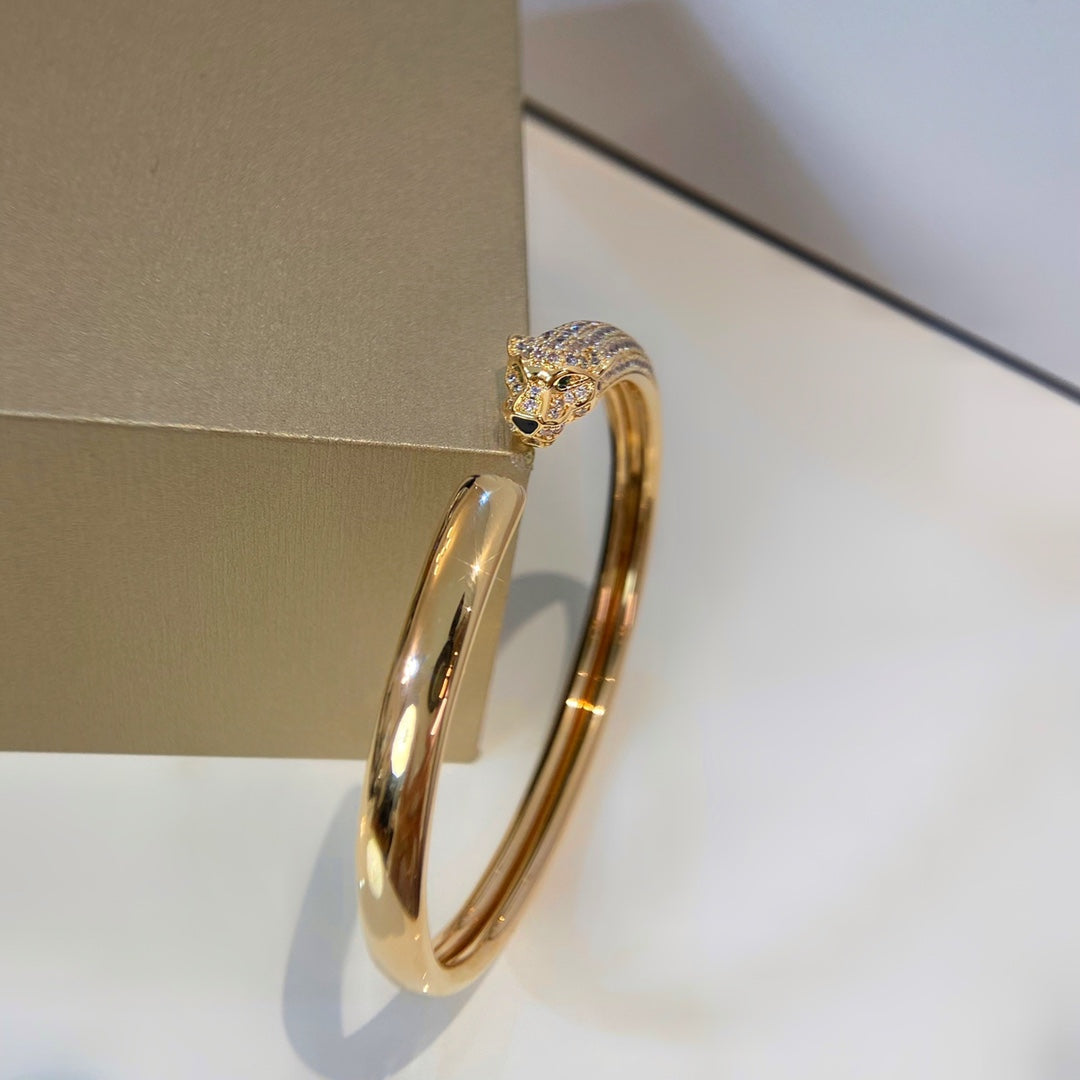 [GALE]PANTHERE GOLD DIAMOND OPEN BRACELET