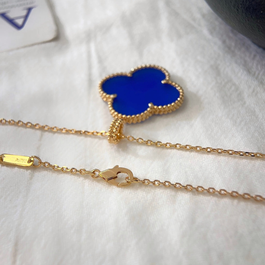 [GALE]CLOVER 25MM NECKLACE TURQUOISE ROSE GOLD