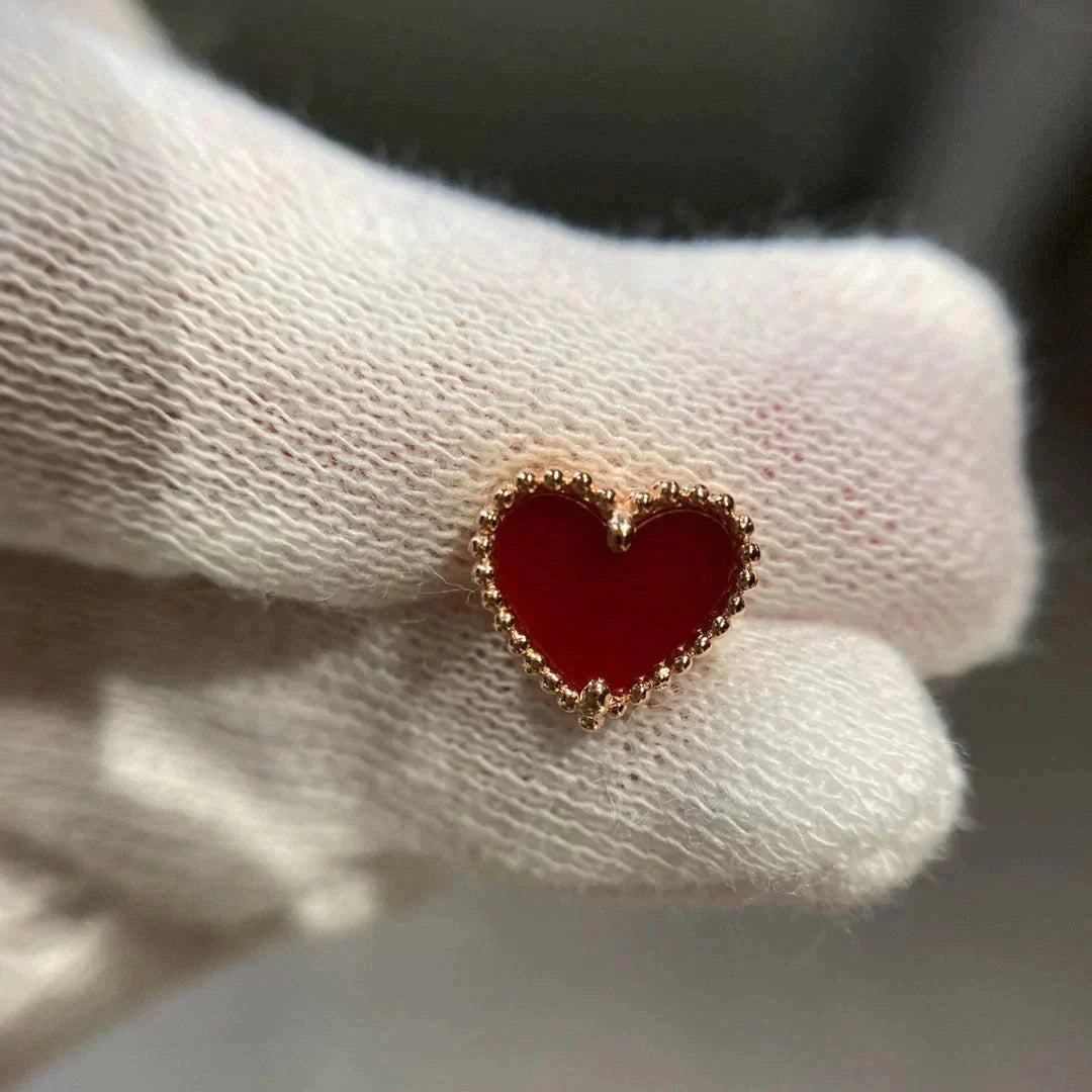 [NOVO]ハートカーネリアンスタッドピアス
