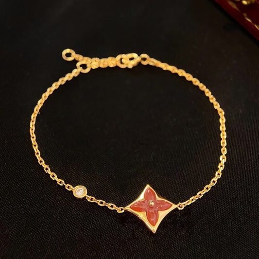 [NOVO]COLOR STAR CARNELIAN PINK GOLD DIAMOND ARMBAND