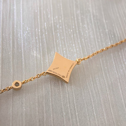 [GALE]COLOR STAR CARNELIAN PINK GOLD DIAMOND BRACELET