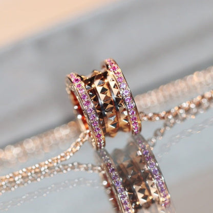 [GALE]ZERO 1 ROCK PINK GOLD PINK DIAMOND NECKLACE