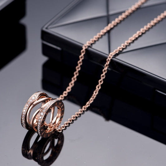 [GALE]ZERO 1 PINK GOLD DIAMOND OPEN NECKLACE