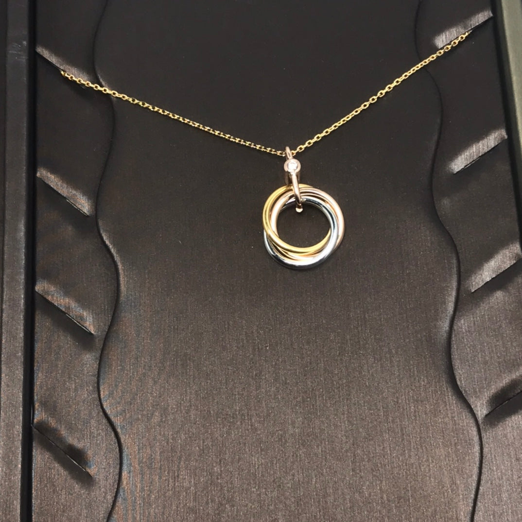 [GALE]TRINITY SILVER GOLD PINK GOLD NECKLACE