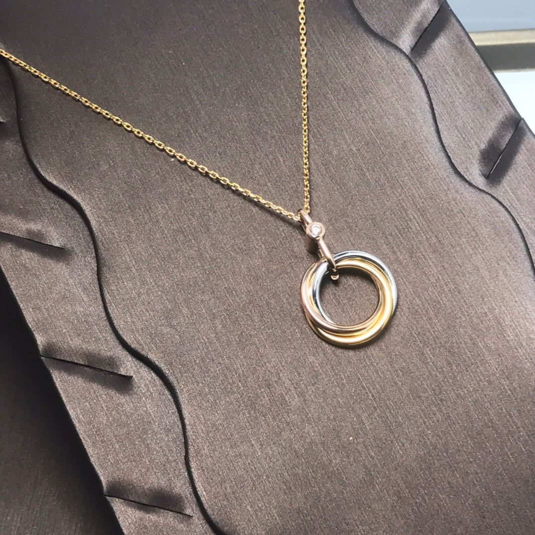 [GALE]TRINITY SILVER GOLD PINK GOLD NECKLACE