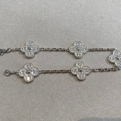 [GALE] CLOVER 5 MOTIF FULL DIAMOND BRACELET COLLECTION