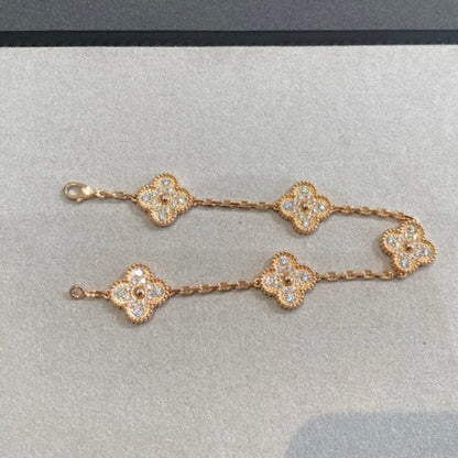 [GALE] CLOVER 5 MOTIF FULL DIAMOND BRACELET COLLECTION