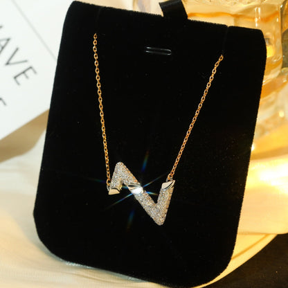 [GALE]VOLT SILVER DIAMOND PEDANT NECKLACE