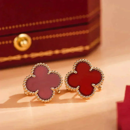 [NOVO]CLOVER MEDIUM 1 MOTIFS CARNELIAN EARRINGS