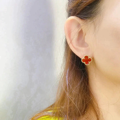 [NOVO]CLOVER MEDIUM 1 MOTIFS CARNELIAN EARRINGS