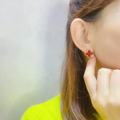 [NOVO]CLOVER MEDIUM 1 MOTIFS CARNELIAN EARRINGS