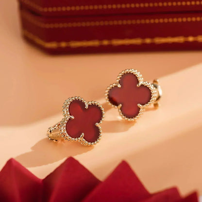 [NOVO]CLOVER MEDIUM 1 MOTIFS CARNELIAN EARRINGS