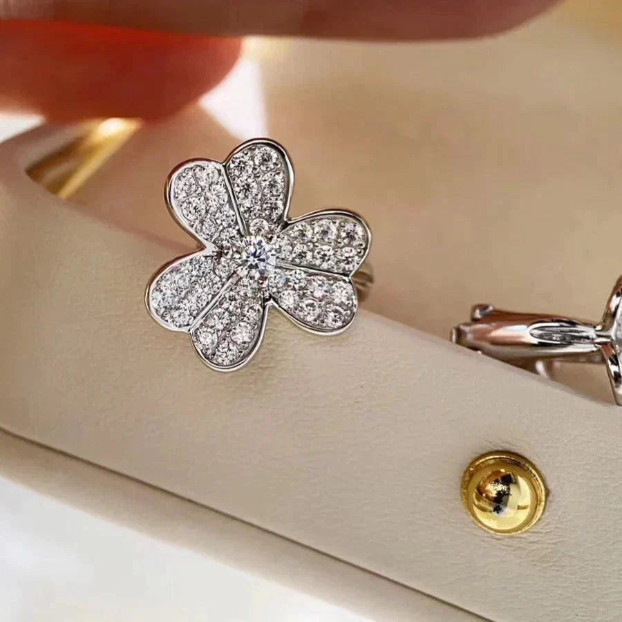 [NOVO]CLOVER COMOS DIAMANT-OHRRINGE SILBER