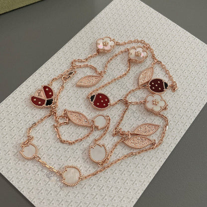 [GALE]LUCKY SPRING 15 MOTIFS ROSE GOLD NECKLACE