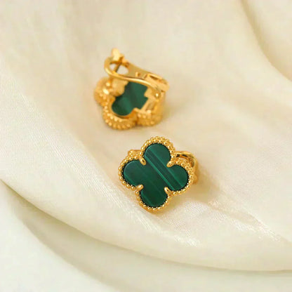 [NOVO]CLOVER MEDIUM 1 MOTIFS MALACHITE OHRRINGE