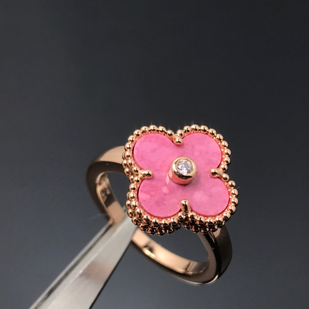 [NOVO]CLOVER RHODONIT ROSÉGOLD RING