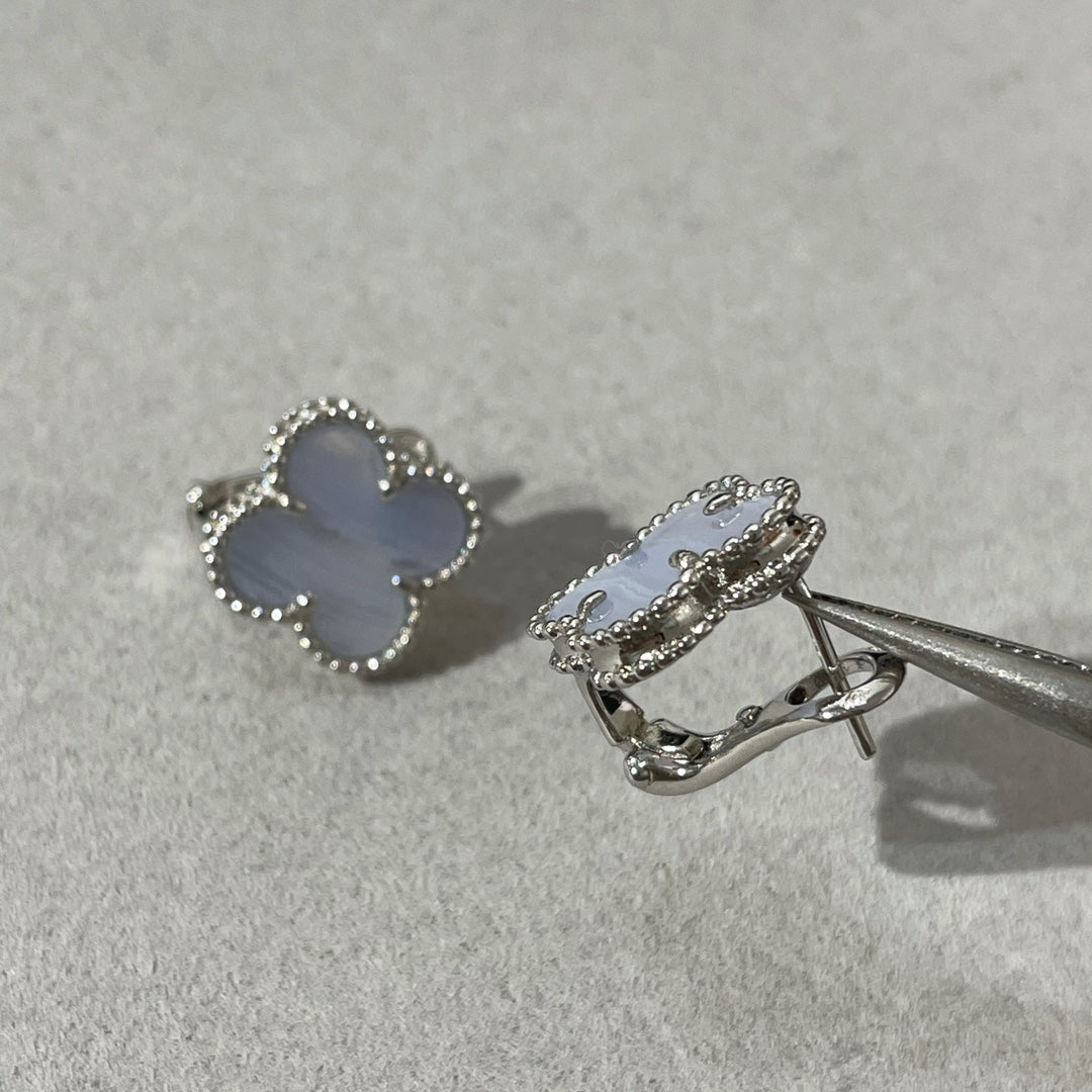 [NOVO]CLOVER CHALCEDON SILBER-OHRSTÖSSE