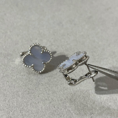 [NOVO]CLOVER CHALCEDON SILBER-OHRSTÖSSE