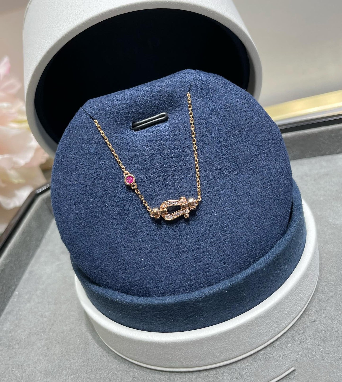 [GALE]FORCE 10 DIAMOND CHAIN LINK PINK GOLD BRACELET