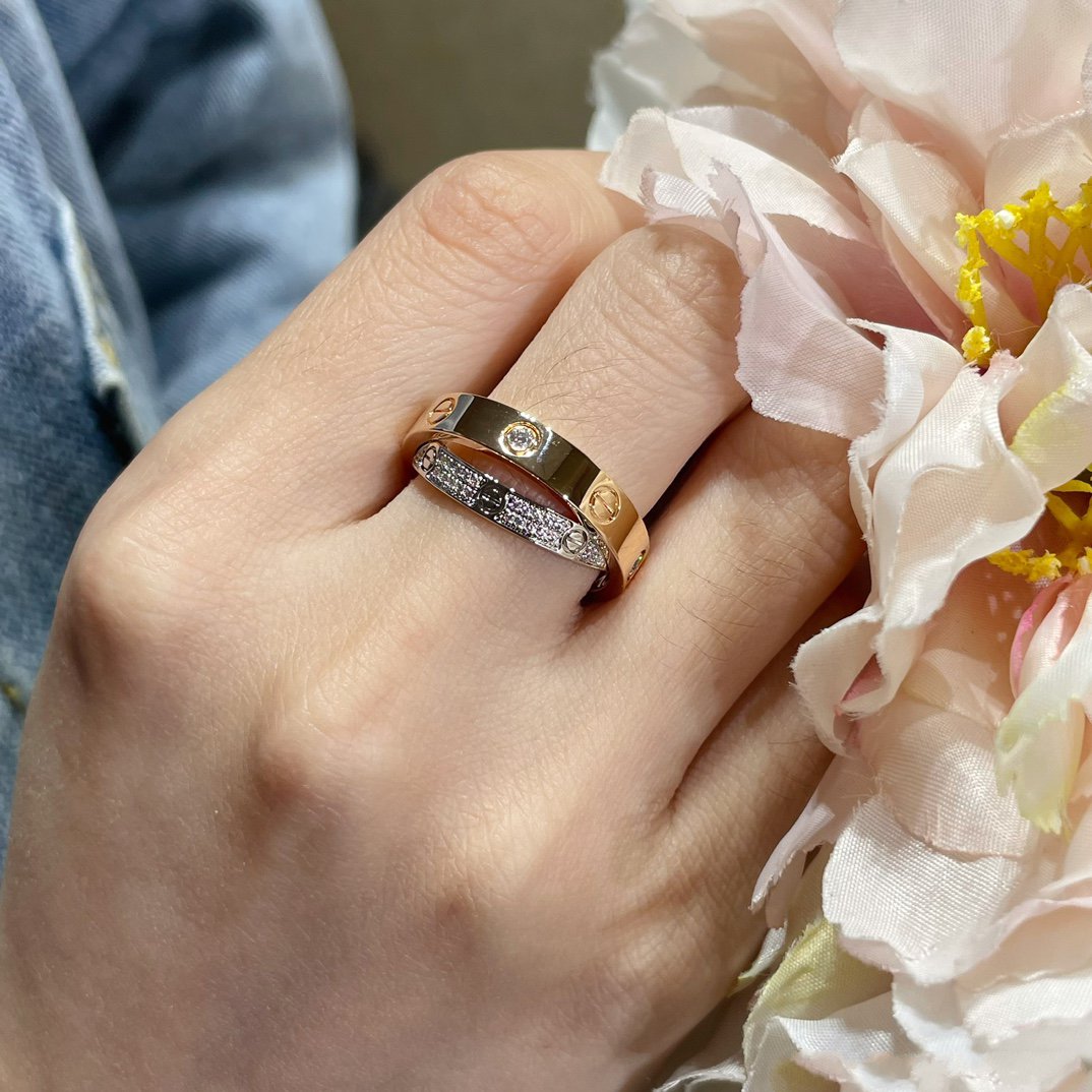 [NOVO] LOVE DOPPELRING AUS ROSA GOLD, SILBER UND DIAMANT