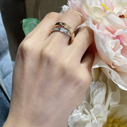 [NOVO] LOVE DOPPELRING AUS ROSA GOLD, SILBER UND DIAMANT