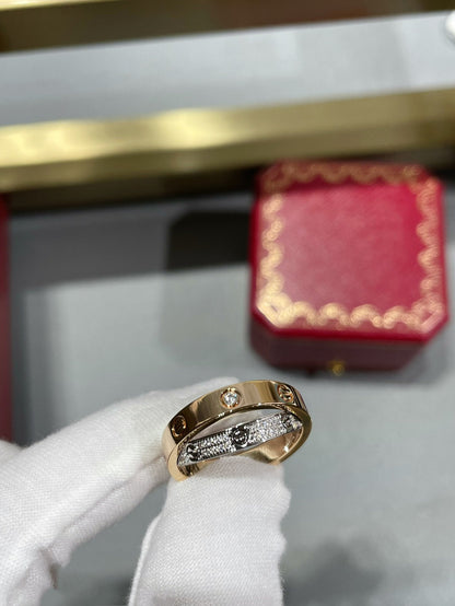[NOVO] LOVE DOPPELRING AUS ROSA GOLD, SILBER UND DIAMANT