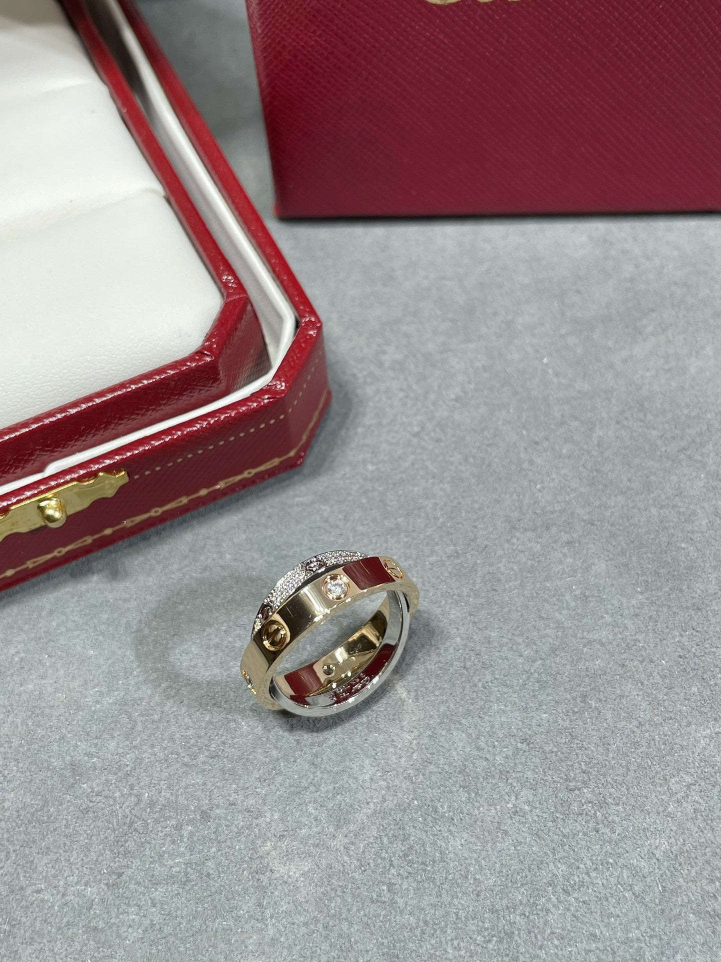 [NOVO] LOVE DOPPELRING AUS ROSA GOLD, SILBER UND DIAMANT
