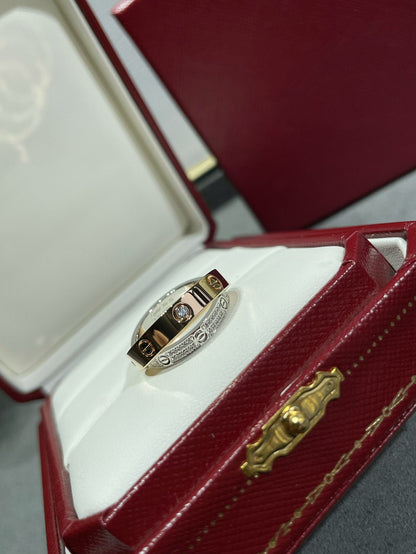 [NOVO] LOVE DOPPELRING AUS ROSA GOLD, SILBER UND DIAMANT
