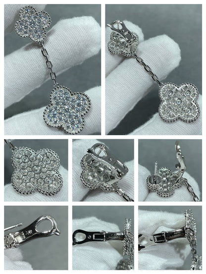 [NOVO] KLEE-OHRRINGE AUS SILBER MIT DIAMANTENBESETZUNG UND 2 MOTIVEN