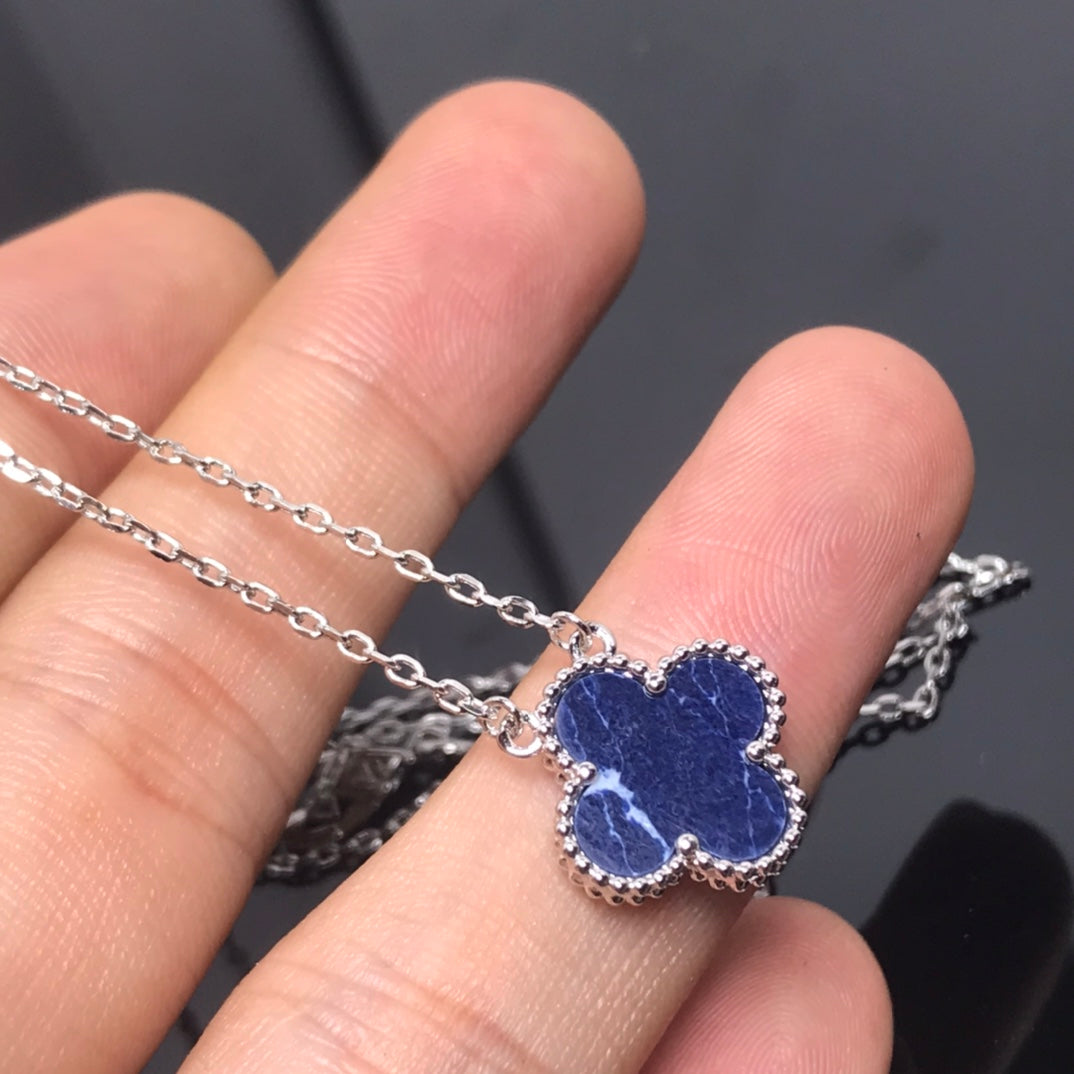 [GALE]CLOVER PIETERSITE SILVER LONG NECKLACE