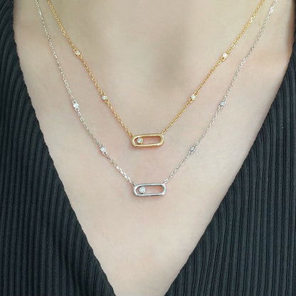 [GALE]MOVE UNO DIAMOND NECKLACE