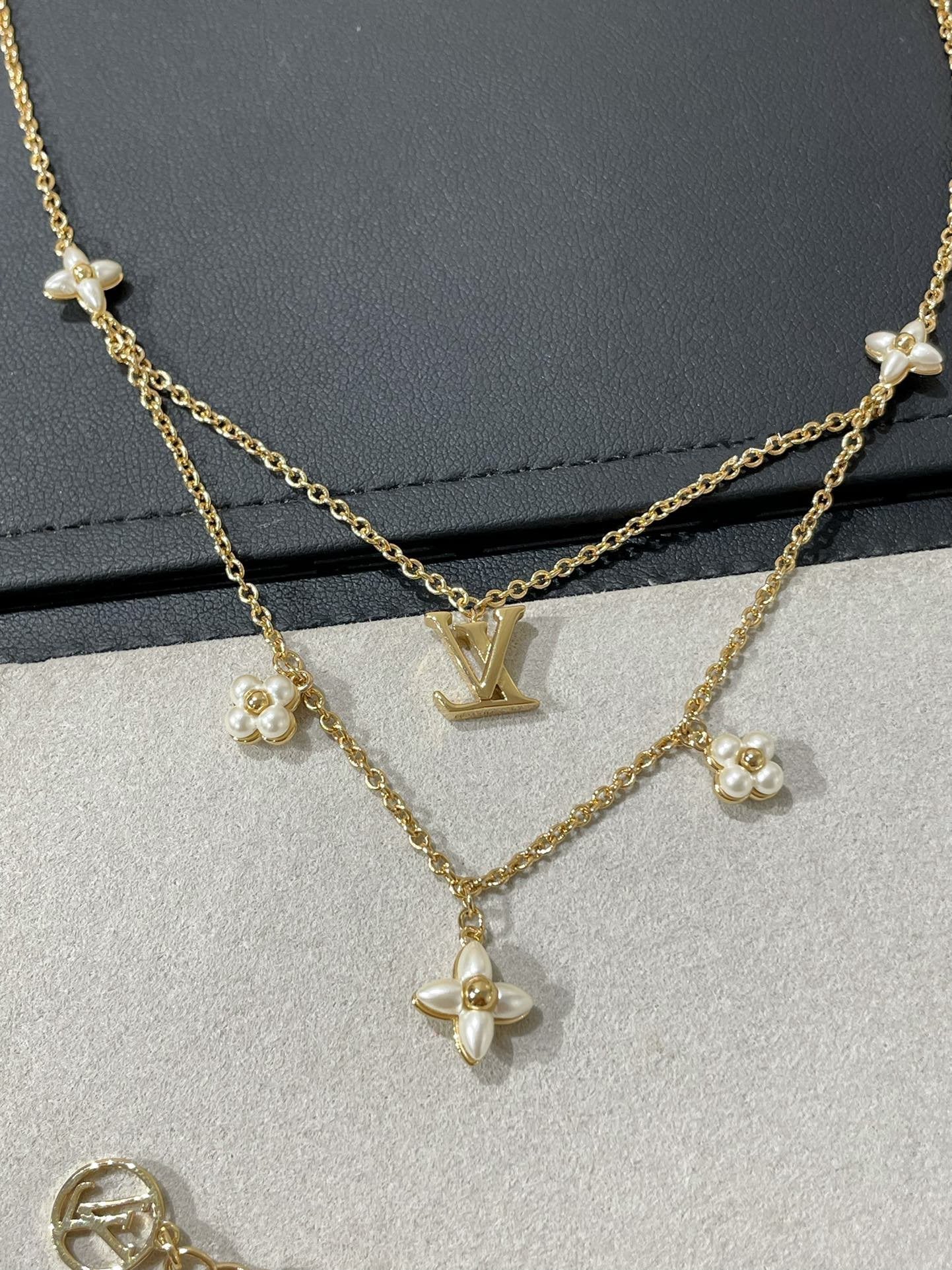 [NOVO]FLOWERGRAM GOLD MOP DOPPELREIHEN-KETTE