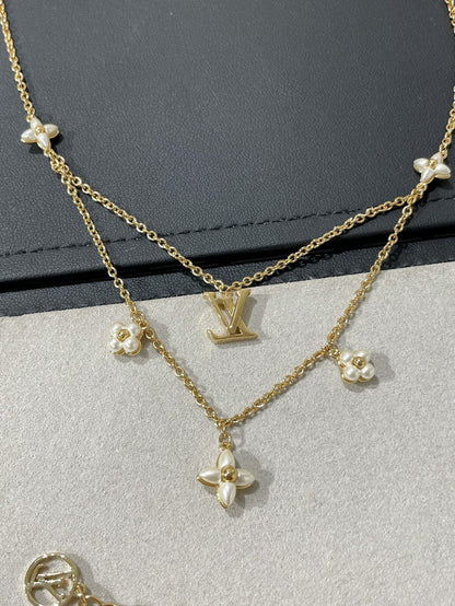 [NOVO]FLOWERGRAM GOLD MOP DOPPELREIHEN-KETTE