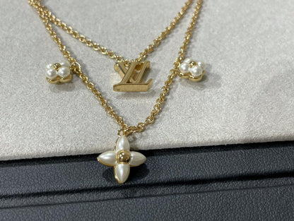 [NOVO]FLOWERGRAM GOLD MOP DOPPELREIHEN-KETTE