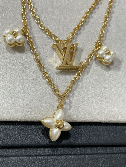 [NOVO]FLOWERGRAM GOLD MOP DOPPELREIHEN-KETTE