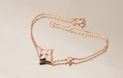 [NOVO]STAR PINK MOP 1 DIAMANT PINK GOLD HALSKETTE