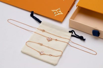 [NOVO]STAR PINK MOP 1 DIAMANT PINK GOLD HALSKETTE