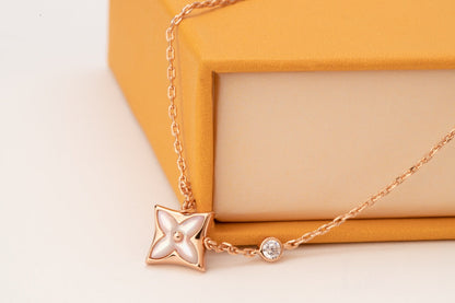 [NOVO]STAR PINK MOP 1 DIAMANT PINK GOLD HALSKETTE