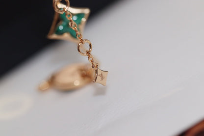 [GALE]STAR AND SUN 4 MOTIF PINK GOLD MALACHITE BRACELET