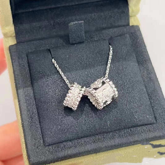 [NOVO]PERLEE ダブルペンダント シルバー ダイヤモンドネックレス