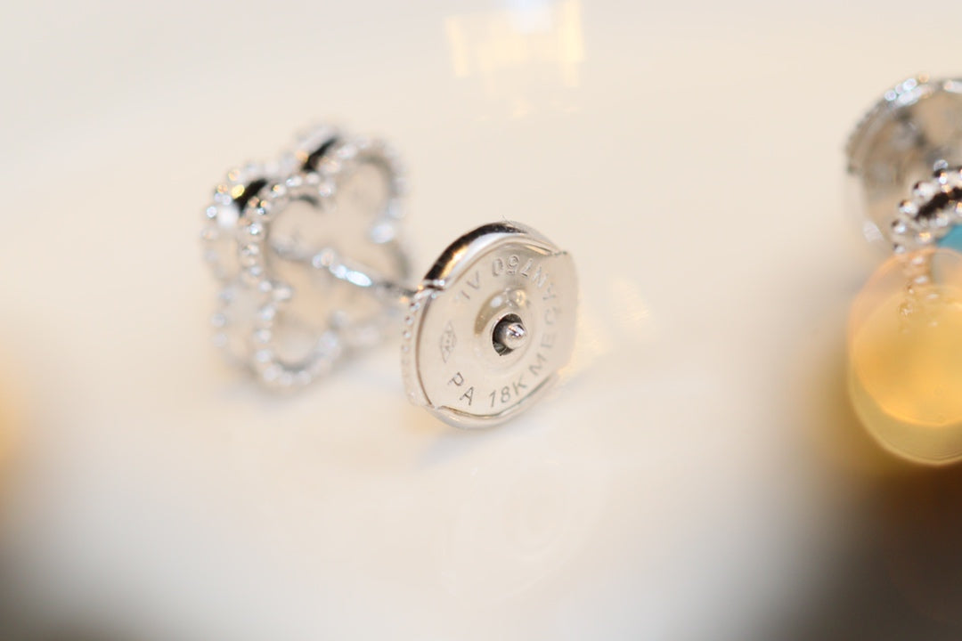 [NOVO]CLOVER MINI TÜRKIS SILBERNE OHRSTÖPFE
