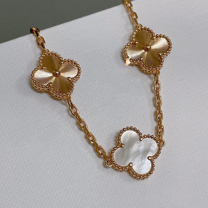 [GALE]CLOVER WHITE PEARL MOP 5 MOTIF BRACELET COLLECTION